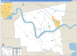 St. JamesParish (County), LA Wall Map Zip Code Basic Style 2026